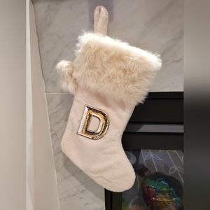 Faux Fur Monogram Christmas Stocking